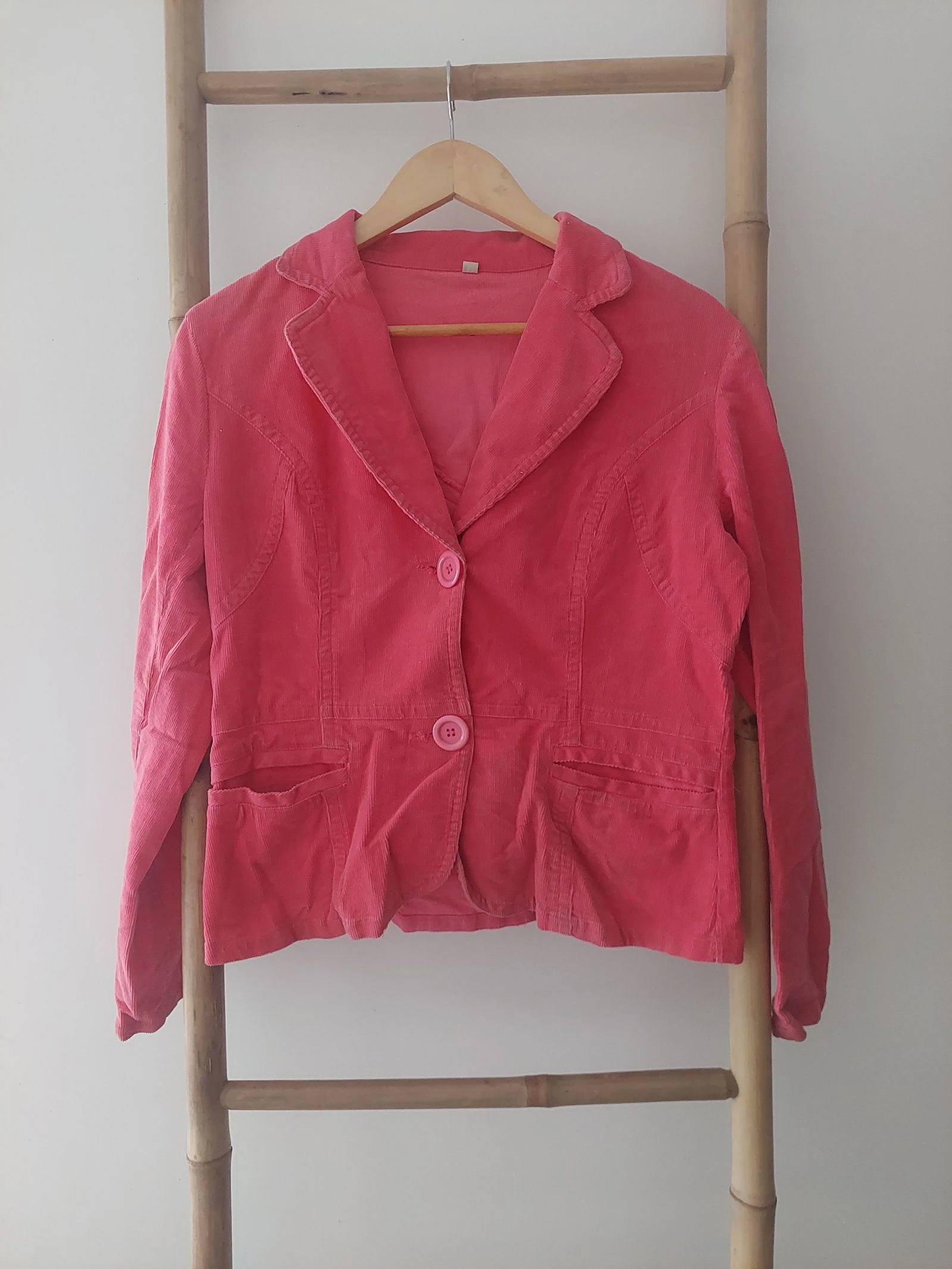 Blazer em bombazine fucsia